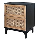 Schön Nachttisch Nachttisch Retro Massivholz Nachttisch mit Doppel Schubladen Nachttisch für Wohnzimmer Schlafzimmer Sofa Nachttisch Kommode Platz sparen