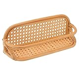 Chrees Rattan-Wandregal, Hängendes Küchenregal, handgefertigt, langlebiges Rattan-Hängeregal, Wandaufbewahrung, für Badezimmer, Küche, Wohnzimmer