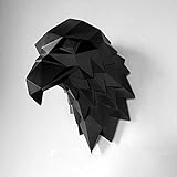 Wanddekoration aus Metall für Zuhause, 3D Wolf Kopf Wanddekoration, Tierkopf Wandmontage Skulpturen, Moderne Origami Wandkunst Statuen Faux Taxidermie Wand Hängen for Bar Wohnzimmer ( Color : Eaglebla