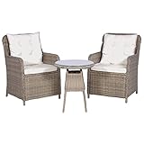 Yolola balkonmöbel Set 3 teilig Rattan,bistrotisch mit 2 stühlen Outdoor,Gartenmöbel-Set 3 TLG,balkonmöbel Kleiner Balkon,terrassen möbel,Poly Rattan