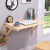 HAVERN Wandklapptisch Aus Natürlichem Kiefernholz, Klappbarer Küchen- Und Esstisch, Schreibtisch, Klappbares Dekoratives Wandregal, Büro-/Wäschetisch (Size : 100 * 40cm/39 * 16in)