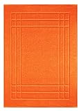 Lashuma Badvorleger kuschelig weich 50x70 cm Orange, Linz Badgarnitur waschbar Frottee