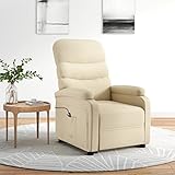 CIADAZ Relaxsessel mit Aufstehhilfe, Kinosessel, Einzelsofa, Tv Sessel, Fernsehstuhl, Lesestuhl, Creme Stoff