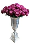 MichaelNoll Vase Blumenvase Gefäß Pokalvase Dekovase Aluminium Silber - Bodenvase Groß Modern aus Metall - XXL 97 cm