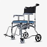 ATAAY Medizinischer Toilettenstuhl, Abnehmbarer Sitz, Duschstuhl, mit Bremse, beweglicher Toilettenklapp-Transportstuhl