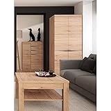 Lomadox Wohnzimmer Set 3-teilig Couchtisch quadratisch 75x75 cm Schrank Highboard Türen Schubkästen grifflos in Eiche Nb. Wenge braun