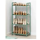 SAAKO Schuhregal Freistehende Schuhregale 4 Etagen Holz verstellbares Schuhregal Einfacher Eingang 12 Doppel Schuhaufbewahrung Organizer für Flur Platzsparend