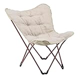Campingstuhl zusammenfaltbar, Outdoor Butterfly-Stuhl faltbar für Camping und Garten, 83 x 72 x 86 cm, Polyester Lamb’s Wool