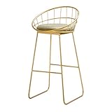 JAMCHE Barhocker, Metall-Hocker, moderner Frühstücksstuhl in Thekenhöhe, Bistro-Pub-Kaffee-ESS-Beistellstühle, gepolsterter Sitz, Sitzhöhe 75 cm