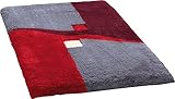 Erwin Müller Badematte Athen, Badteppich, Badvorleger rutschhemmend rot Größe 60x100 cm - kuscheliger Hochflor, für Fußbodenheizung geeignet (weitere Größen)