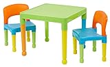 Liberty House Toys 2, Mehrfarbig Kinder-Set mit Tisch und Stühlen, Kunststoff, H430 x W510 x D510mm