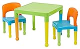 Liberty House Toys 2, Mehrfarbig Kinder-Set mit Tisch und Stühlen, Kunststoff, H430 x W510 x D510mm