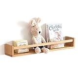 INMAN OAKERLAND Eiche Schweberegal Wandregal Wand MassivHolz Bücherregal Wandregal Kinderzimmer Wandregal für Märchenbücher, Zeitschrift (60CM)