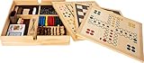 Small Foot Spielesammlung, mit 20 klassischen Gesellschaftsspielen in massiver Holzkiste, ab sechs Jahren, Art. 11753