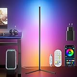 bedee RGB LED Stehlampe Wohnzimmer Dimmbar, Ecklampe RGB mit Fernbedienung und APP, Mehrfarbig Farbwechsel Stehleuchte für Schlafzimmer, Spielzimmer, Wohnzimmer, Party-Dekoration