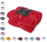 DecoKing Kuscheldecke 200x220 cm rot Decke Microfaser Tagesdecke Fleece weich sanft kuschelig red Mic