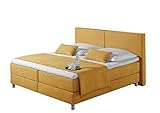 Maintal Boxspringbett Metropol, 180 x 200 cm, Strukturstoff, 7-Zonen-Tonnentaschenfederkern Matratze h3, gelb