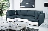 ALTDECOR Ecksofa in U-Form mit Schlaffunktion und Bettkasten mit Gasdruckfeder, Polstercouch Wohnlandschaft rückenecht gepolstert, ideal als Gästebett 288x144x90 cm Türkis