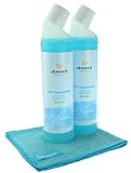Jemako Set - WC-Hygiene-Gel Blue Sea ECO Plus 1500 ml (2 Flaschen á 750 ml) - Profituch klein (35 x 40 cm) - inkl. Feinmaschiges-Wäschenetz mit Reißverschluss