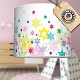 anna wand Hängelampe STARS 4 GIRLS – Lampenschirm für Kinder/Baby Lampe mit Sternen – Sanftes Kinderzimmer Licht Mädchen & Junge – ø 40 x 34 cm