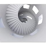 murando Fototapete Treppe 150x116 cm Vlies Tapeten Wandtapete XXL Moderne Wanddeko Design Wand Dekoration Wohnzimmer Schlafzimmer Büro Flur 3D Effekt weiß optische Täuschung 100404-40