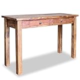 vidaXL Konsolentisch mit 2 Schubladen Handgefertigt Konsole Beistelltisch Sideboard Flurtisch Ablagetisch Frisiertisch Recyceltes Massivholz 123x42x75cm