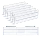 euluoziqing Schubladentrenner Verstellbar, Transparente Schubladenteiler aus Kunststoff, Schubladen Trenner Erweiterbar 27.5–52 cm, Schubladen Organizer für Küche Schlafzimmer Kommode (6)