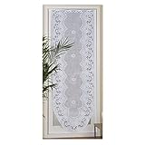 Türpanneaux 180x60cm Mona (Blumen Gemustert) Stangendurchzug (inkl. Vitragestange ohne Bohren), Voile Kurzgardine Stickerei - Bistrogardine