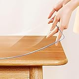 Tischdecke Meterware 130x180cm, Fleckschutz Fettdicht, Tischdecke Durchsichtig Outdoor Meterware, Tischdecke für Nachttisch, Computertisch, Küchentisch, Upgrade 3mm