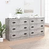 DCRAF Möbelset Sideboards 2-teilig Betongrau Holz