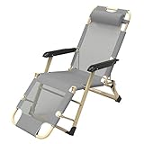 MKYOKO Sonnenliege Zero Gravity Chair Outdoor Zero Gravity Lounge Chair Faltbar Verstellbarer Liegestuhl Bequem Atmungsaktiv für Garten Strand Rasen Pool Max. Belastung 150 kg (Grau D)