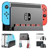 Wandhalterung für Schalter OLED und Schalter, HANTNOOL Metall Material Wandhalterung Halter mit Haken zum Aufhängen von Joy Cons und Spielkartenhalter (schwarz)