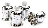 4X Teelichtaufsatz Silber Glasaufsatz für Kerzenleuchter Kerzenständer Glas Adventskranz Teelichthalter Stabkerzenhalter Weihnachten Kerzenpick 6cm