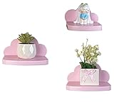 Kleine schwebende Regale, Mini-Regal, zum Aufhängen, 15,2 cm, Wandregal für Badezimmer, Wohnzimmer, Schlafzimmer, 3er-Pack, mit 2 Arten von Installationen, Rosa