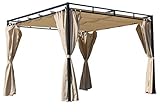 QUICK STAR Ersatzdach für Flachdach Pergola Firenze 3x3m Pergoladach Bezug Sand