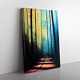 Big Box Art A Colourful Forest No.1 Leinwandbild Kunstdruck fertig zum Aufhängen, gerahmtes Bild für Wohnzimmer Schlafzimmer Home Office Dekor, 50 x 35 cm (20 x 14 Zoll)