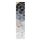 Schiebegardinen Set Elisabeth Fredriksson Blau Weiß goldene Geometrie Flächenvorhang 250 x 60cm Ohne Aufhängung