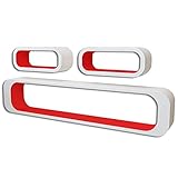 6-teiliges Wandregal-Set aus mitteldichter Holzfaserplatte (MDF), für Wohnzimmer, Büro, Küche, Zuhause