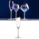 Irisierende Rotweinkelch Regenbogen-Weinglas Farbiges Weinglas-Set Bunte Cocktail Gläser Weingläser Regenbogengläser ohne Stiel Weißweingläser Wasser Saft Cocktails Geburtstagsgeschenke Frauen ( Color