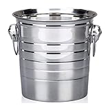 GRFIT Eiseimer Edelstahl EIS Eimer Dicker EIS Halter Container for Bar Party Champagne Wine Barrel Drink Eiskühler Eimerwein Eiskübel