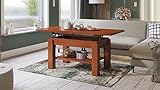 Design Couchtisch Tisch Astoria Kirschbaum stufenlos höhenverstellbar 59,5-71,5cm ausziehbar 110-150cm mit Ablagefläche Esstisch