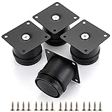 SUMTree 5cm 4 Stück Möbelfüße aus Edelstahl Schrankfüße Beine für Stühle Tisch Schrank und Sofa Möbelbeine Einfachen Montage Runde(Schwarz)