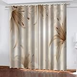 DANLIM Verdunkelungsvorhang Kinderzimmer Junge Mädchen Blickdichter Ösenvorhang 200X164cm(BxH) 3D Digitaldruck Mode Lilienblume Ösenschal 2Er Set, Vorhänge Schlafzimmer Thermo Gardinen