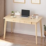 Caldion Schreibtisch mit 2 Schubladen Tisch im skandinavischen Stil, Computertisch, Schreibtisch, Schreibtisch, Büromöbel, 120x75x55 cm Original Holzfarbe