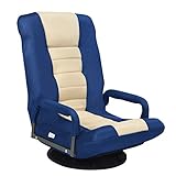 COSTWAY Bodenstuhl 360° drehbar, Bodensessel mit 6-Fach Verstellbarer Rückenlehne, Game Sessel gepolstert, Bodensofa Meditationsstuhl bis 140kg belastbar, Lazy Sofa (Blau und weiß)