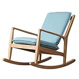 Relaxsessel Schaukelstuhl, bequemer Relax-Nordic-Balkon-Schaukelstuhl, Schlafzimmer, Wohnzimmer, Außenbalkon, Liegestuhl, Massivholz, moderner Stoff, Freizeitmöbel, Stuhl, Traggewicht: 200 kg – Holzfa