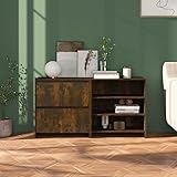 Youuihom Schränke für Tafelgeschirr, Buffet-Schränke, Foyer-Schränke, Geeignet für Wohnzimmer, Schlafzimmer, Küche oder Bad, 2-TLG. Sideboard Räuchereiche Holzwerkstoff