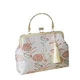 MAFSMJP Kette Frauen Schulter Crossbody Tasche Taschen Damen Handtaschen Geldbörsen Vintage Hochzeit Tasche Blumen Muschel Lock Taschen Fransen, Damentasche 2, 22CMX16CMX5CM