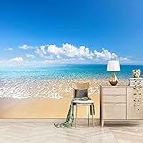 3D Wandtapete Blauer Himmel Strand Seelandschaft Fototapeten Wohnzimmer Tv Sofa Thema Hotel Luxus Hintergrund Wandmalerei Wohnkultur Abziehen Und Aufkleben Wandkunst Selbstklebende W 200(B)x150(H)cm