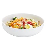 Swuut 25.5cm Große Servierschüssel, 2.8 Quart Salatschüssel, Keramik Weiß Pasta Schüssel, Robust Mischschüsseln, Matte Soup Bowl for Family Kitchen,Microwave & Dishwasher Safe (Weiß)